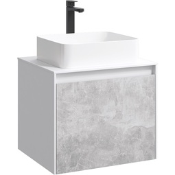 Тумба с раковиной Aqwella Mobi 60 белый/бетон светлый
