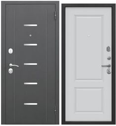 Входная дверь Феррони 7,5 см Гарда Серебро/Велюр белый софт