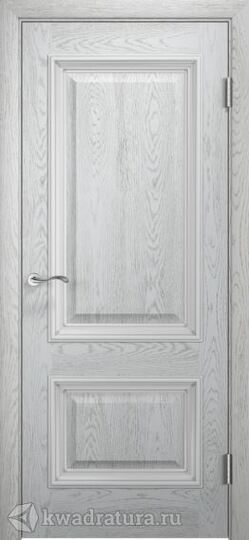 Межкомнатная дверь Двери и К 65 Эрика ДГ дуб молочный патина серебро