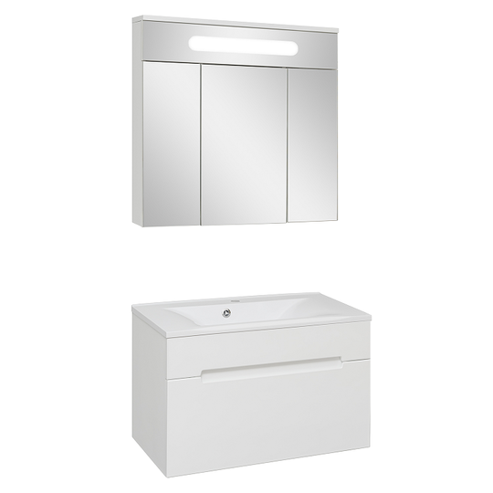 Комплект мебели для ванной Aqua de Marco Olivia 80 белый подвесной 1 ящик
