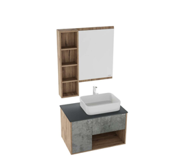 Комплект мебели для ванной Grossman Бруно 80 веллингтон/бетон