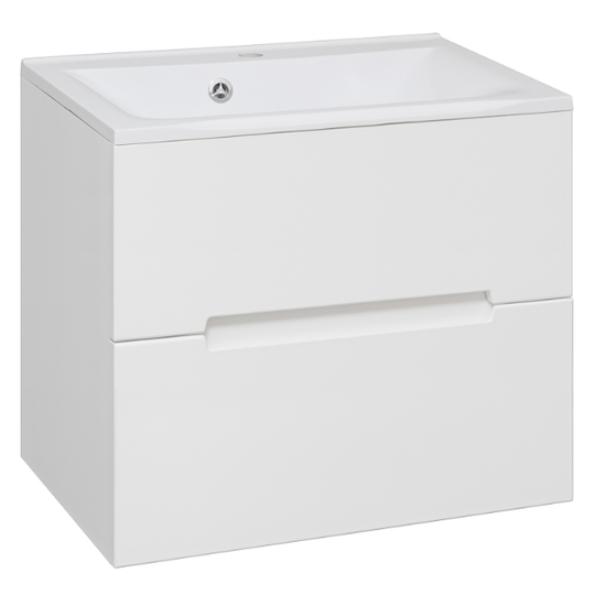 Тумба с раковиной Aqua de Marco Olivia 65 белая подвесная 2 ящика