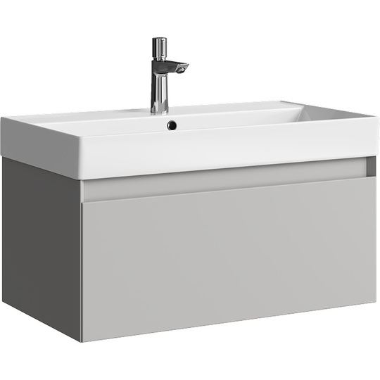 Тумба с раковиной Aqwella Geometria 80 серый туман