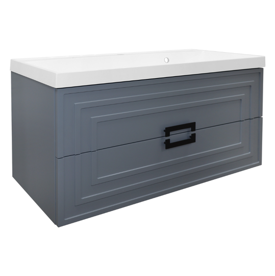 Тумба с раковиной Azario Armario 100/2 серый матовый