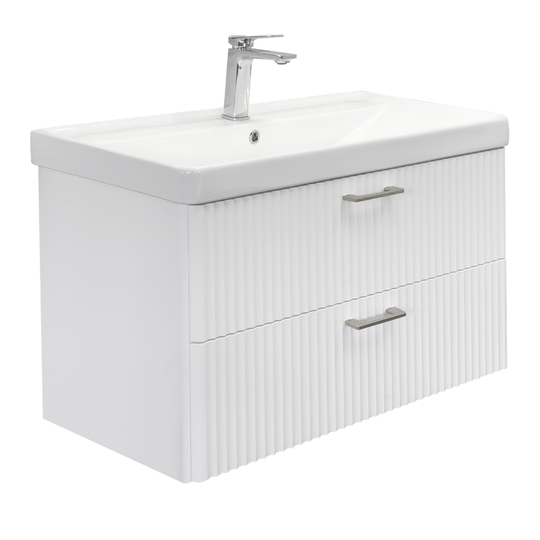 Тумба с раковиной Comforty Ангара 90П белый матовый