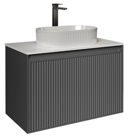 Тумба с раковиной Grossman Кристалл 80 графит матовая